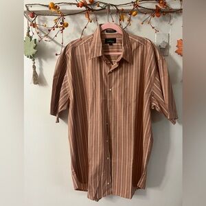 Bill Blass Brown Striped Men's Shirt